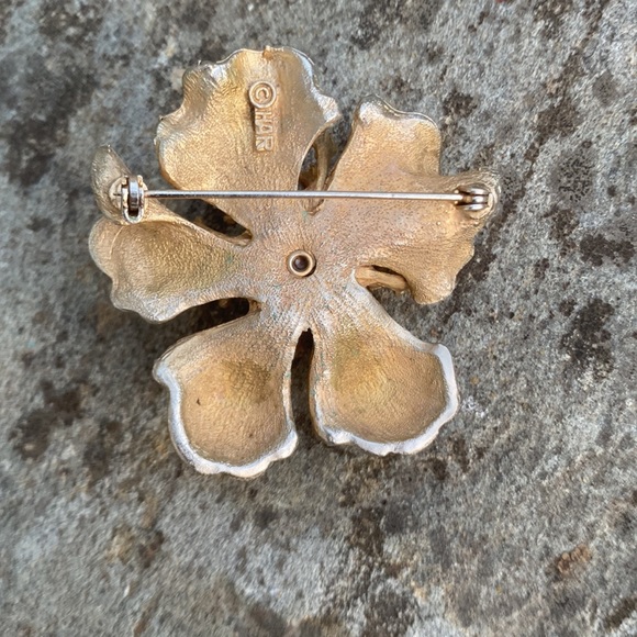 “HAR” VINTAGE Mid century STARBURST Brooch signed gold overrlay - Picture 6 of 10